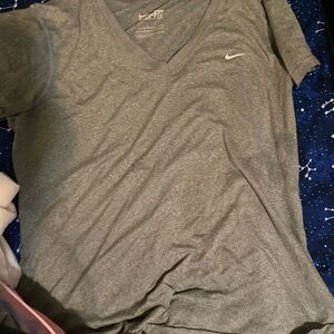 Nike Gray V-Neck T-Shirt